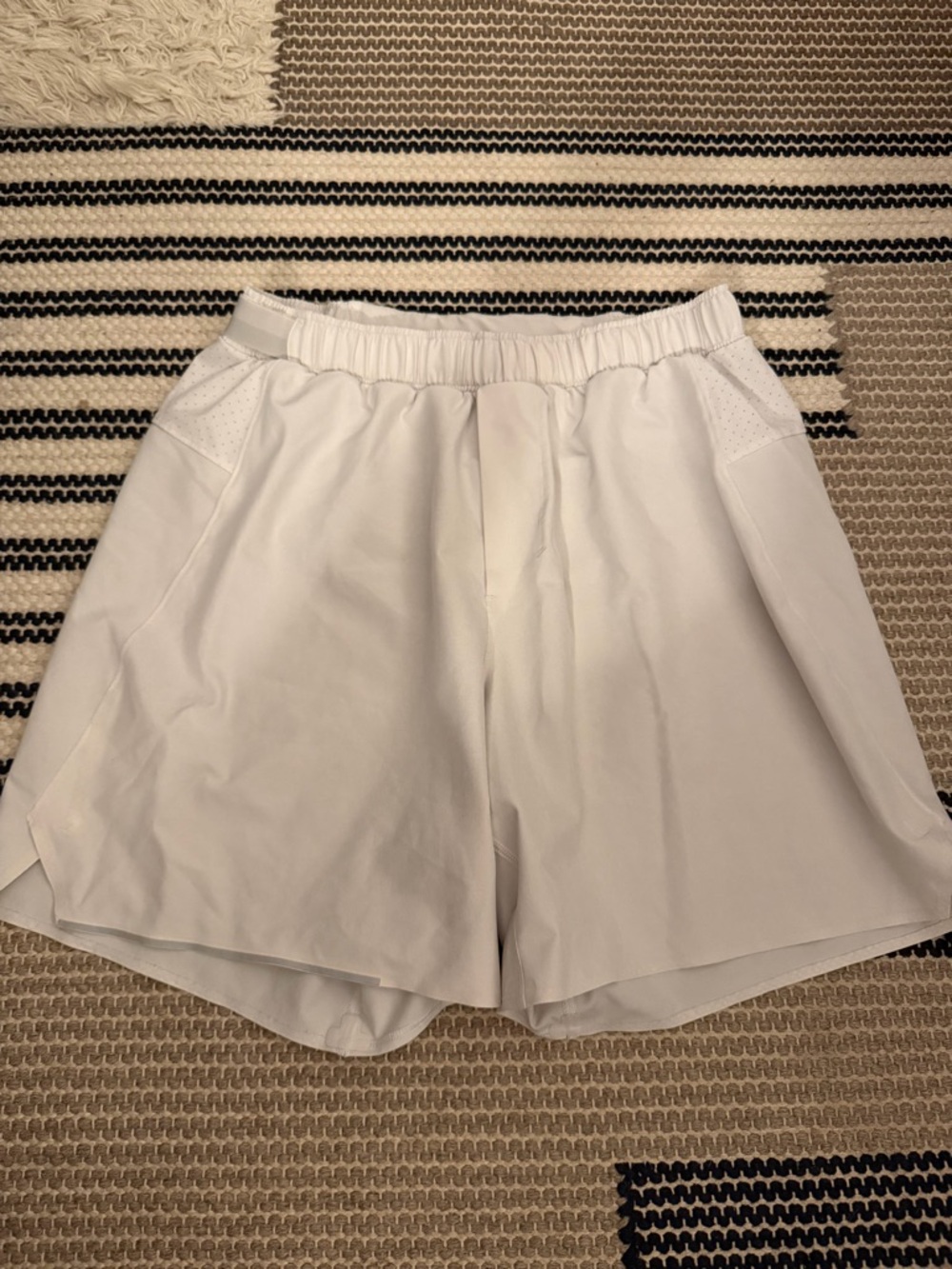 White Lululemon Shorts with Elastic Waistband